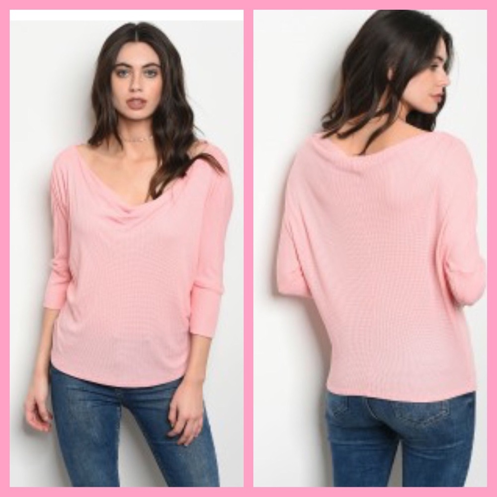 💕VERSATILE & COMFY PINK 3/4 LENGTH SLEEVE TOP NEW